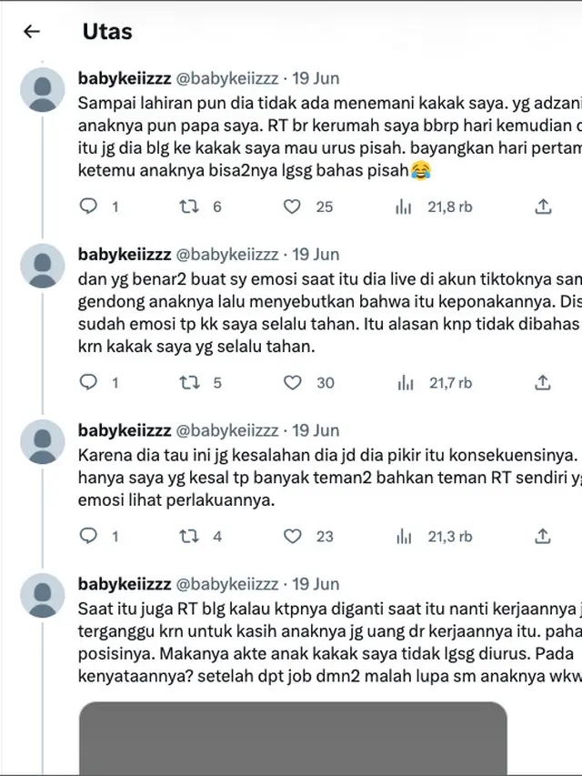 Renaga Tahier Dituding Telantarkan Anak dan Istri, Kasusnya Mirip dengan Alshad Ahmad. (twitter @babykeiizzz)