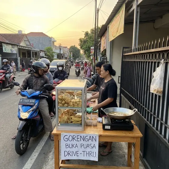 Konsep Warung Drive-Thru Sederhana (Gemini AI)