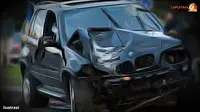 45 Motor Bekas Tabrakan Dijadikan Monumen