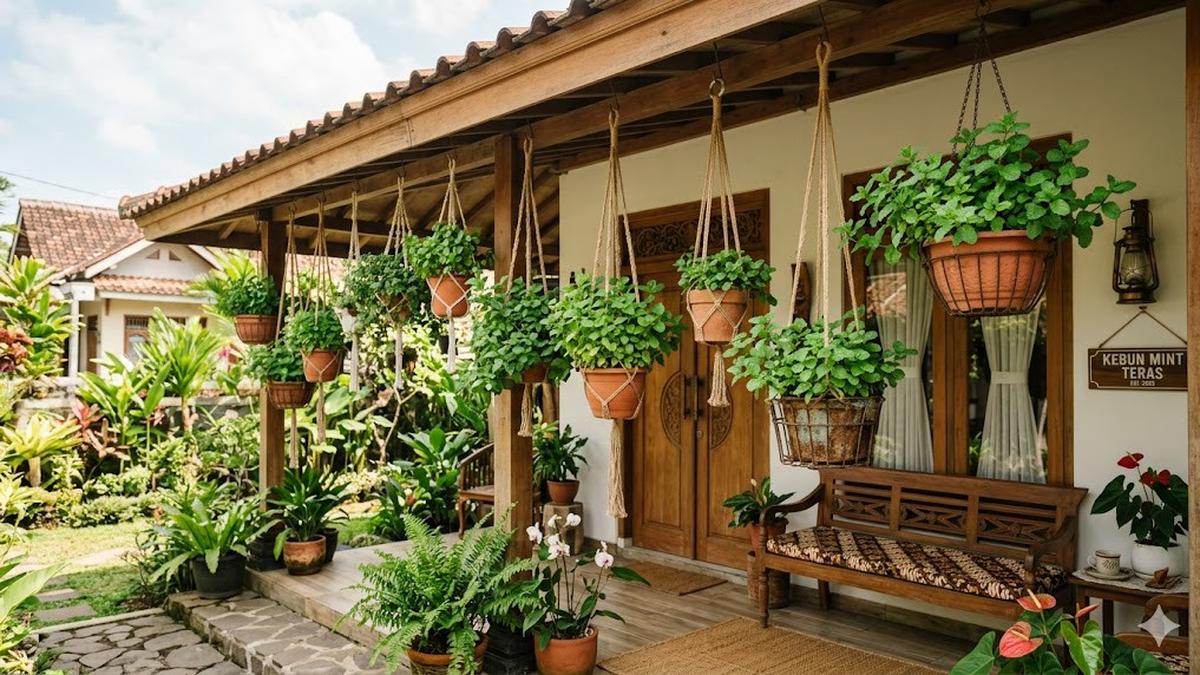 8 Rumah Kecil dengan Tanaman Gantung agar Tidak Panas, Hunian Sejuk dan Asri