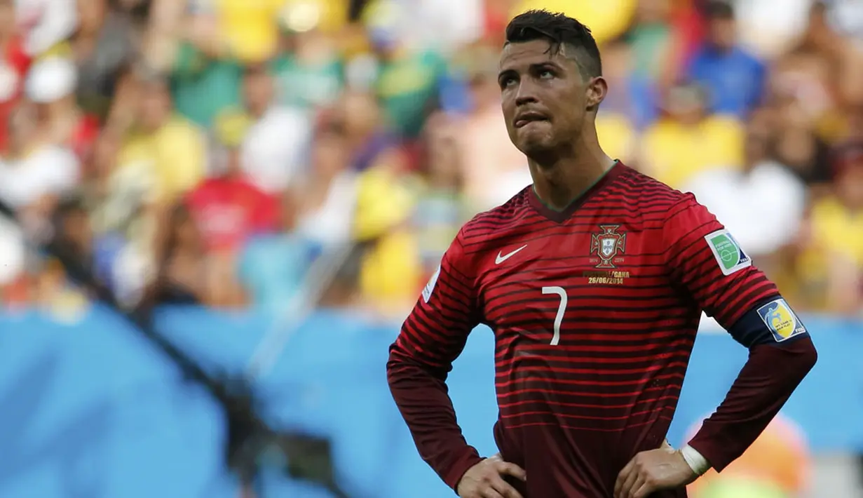 Meski unggul 2-1 atas Ghana, Cristiano Ronaldo gagal membawa Portugal masuk babak 16 besar Piala Dunia 2014, Brasil, (26/6/2014). (REUTERS/Jorge Silva)