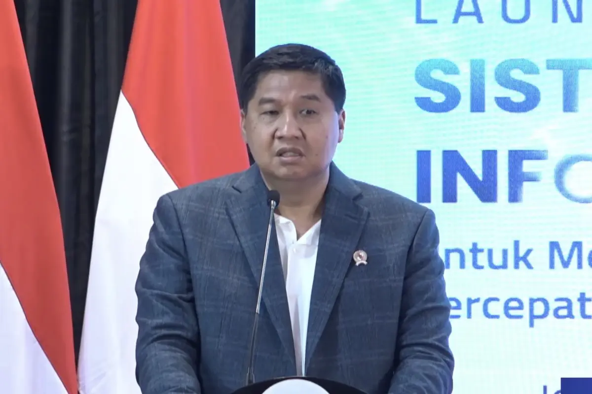 Menteri Perumahan dan Kawasan Permukiman (PKP) Maruarar Sirait saat Launching Optimalisasi SLIK, di Menara Radius Prawiro OJK, Jakarta, Senin (6/7/2026). (Foto: Liputan6.com/Tira Santia)