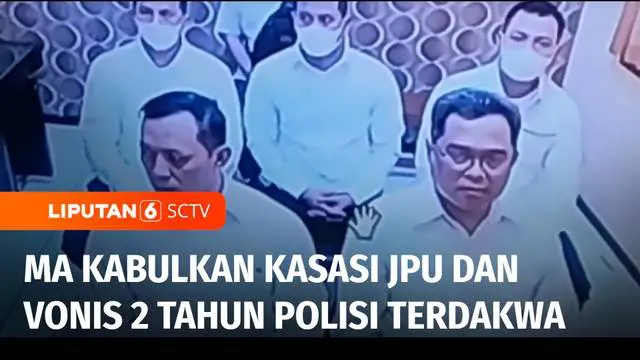 Mahkamah Agung mengabulkan permohonan kasasi Jaksa Penuntut Umum dan menjatuhkan hukuman masing-masing 2 tahun penjara kepada dua orang polisi terdakwa tragedi Kanjuruhan yang sebelumnya divonis bebas Pengadilan Negeri Surabaya.