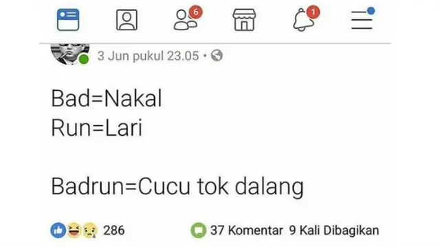 Warganet zaman now mengolah terjemahan kata semau mereka dan membuat kita mengernyitkan kening.