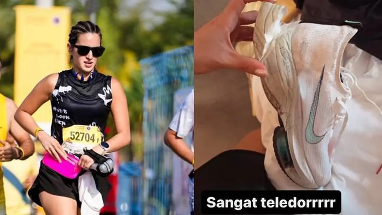 7 Potret Nia Ramadhani Ikut Marathon di Bali, Sepatunya Sampai Jebol
