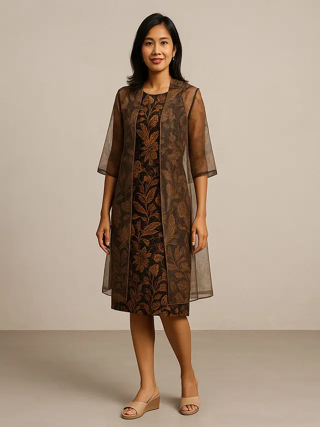 8 Model Dress Batik Kantoran/Ilustrasi gambar AI