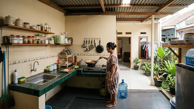 Rumah 6x8 dengan Dapur Belakang