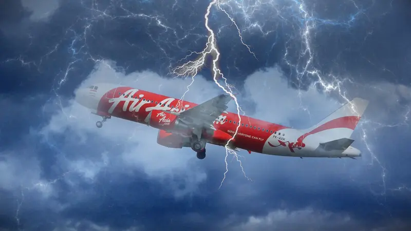 ilustrasi airasia hilang di antara awan cumulonimbus