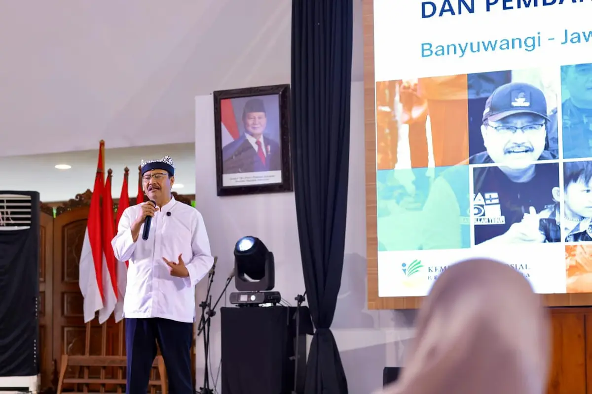 Mensos RI Saifullah Yusuf beri pemaparan angka kemiskinan di Indonesia di Pendopo Sabha Swagata Blambangan Banyuwangi (Istimewa)