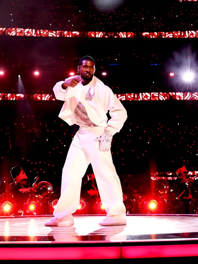 Gaya Duet Maut Alicia Keys dan Usher Gebrak Super Bowl, Tampil Bersinar dengan Outfit Bertabur Ribuan Kristal