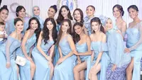 Berbagai model dress tampak dikenakan para Puteri Indonesia sebagai busana bridesmaid mereka. @officialputeriindonesia.