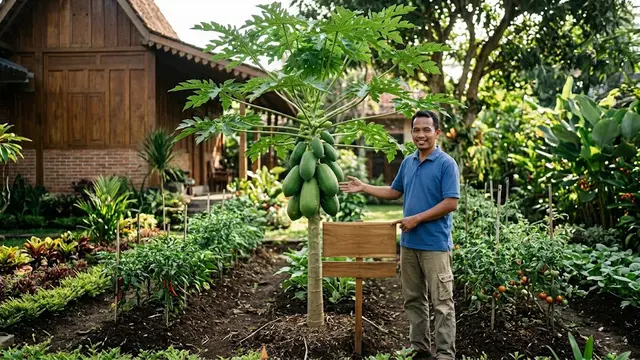Cara Menanam Pepaya California di Pekarangan agar Tidak Tumbuh Terlalu Tinggi/AI Generated