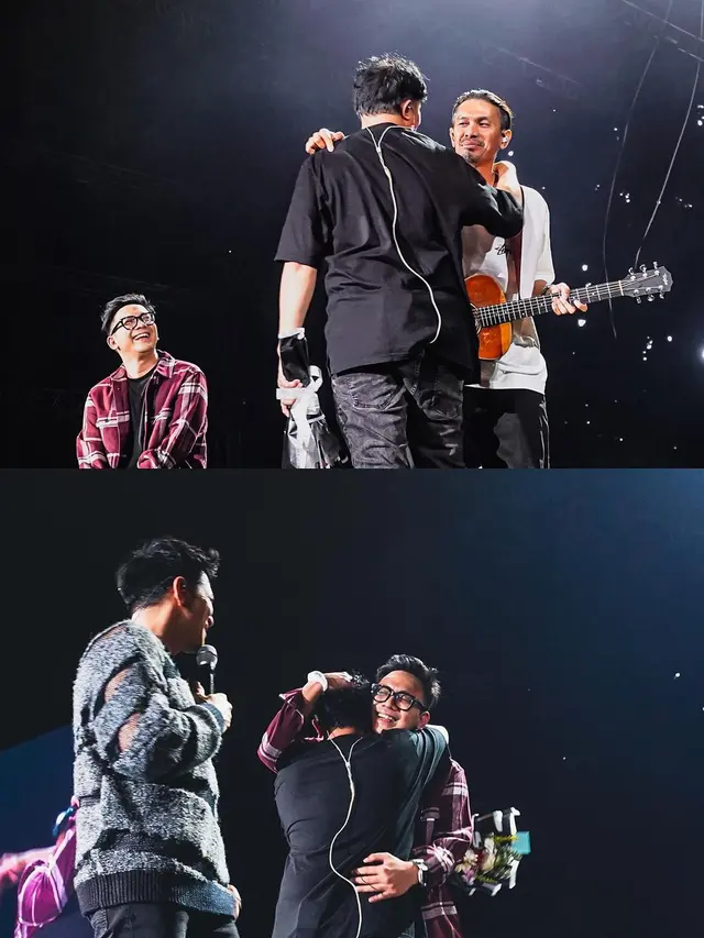 Dedikasi aksi panggung NOAH untuk @rezadanish yang telah berkontribusi di Konser @thegreatjourneyofnoah