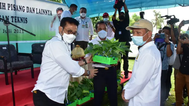 Mentan SYL Serahkan Bantuan Benih Pisang Hingga Alsintan