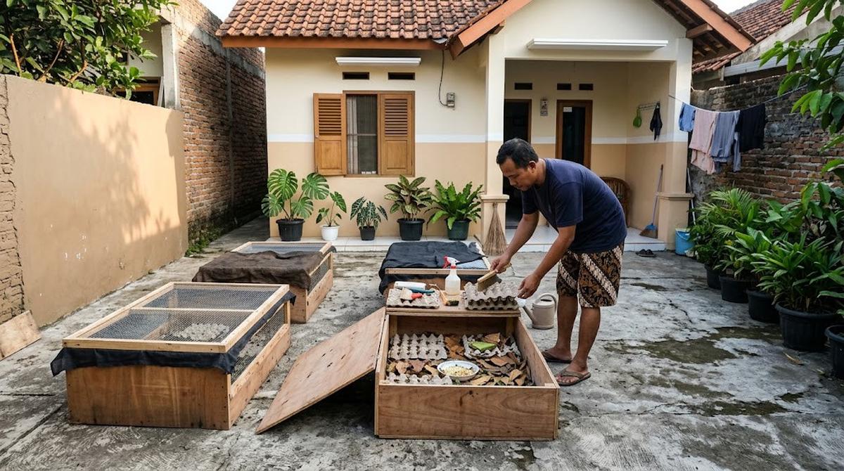 Ternak Jangkrik dalam Boks