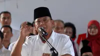 Capres no urut satu, Prabowo Subianto, memberikan pernyataan sikap seputar pelaksanaan Pilpres 2014 di rumah Polonia, Jakarta, (22/7/2014). (Liputan6.com/Miftahul Hayat)