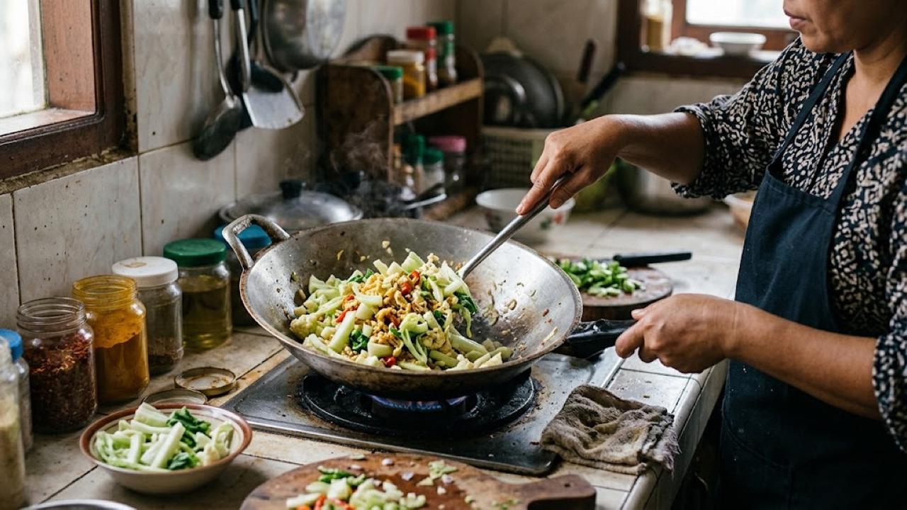 Langkah-Langkah Memasak Resep Batang Kembang Kol Tumis Telur