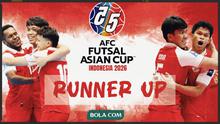 Timnas Futsal Indonesia Runner-up Piala Asia Futsal 2026. (Grafis Wiwig Prayugi/Bola.com)