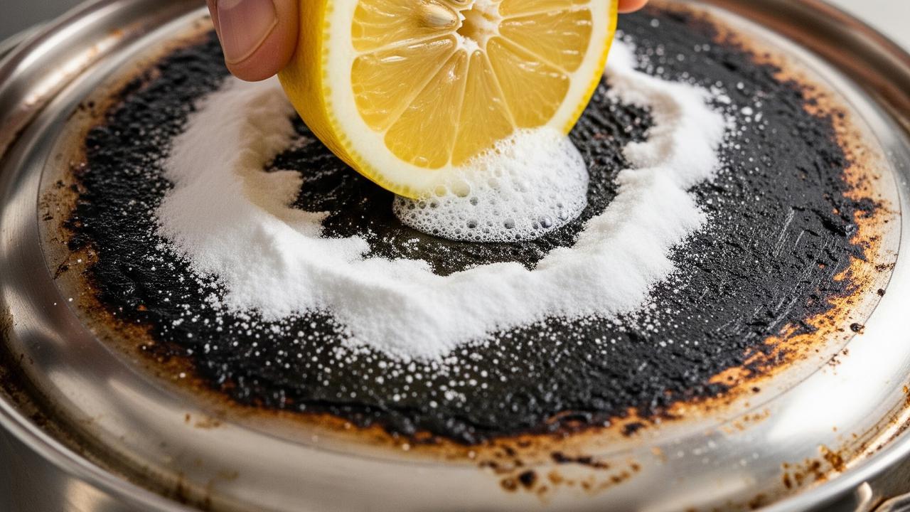 Membersihkan Panci Gosong dengan Baking Soda (Gemini AI)