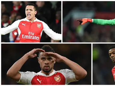 Malam nanti akan tersaji big match Liga Premier Inggris antara Manchester United melawan Arsenal. Berikut kombinasi "Best XI" kedua tim yang disusun menggunakan skema formasi 4-3-3. (EPA)