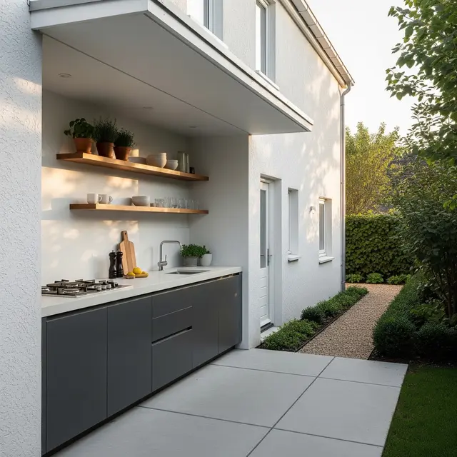 Desain Dapur Semi Outdoor Anti Tempias Hujan untuk Rumah Minimalis