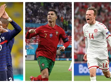 Euro 2020 (Euro 2021) segera memasuki babak 16 Besar. Para kontestan terbaik siap berlaga dalam 8 pertandingan yang akan digelar. Para pemain andalan diprediksi akan menjadi bintang dalam laga hidup mati menuju perempatfinal. Berikut 7 pemain di antaranya. (Foto: Kolase AP)