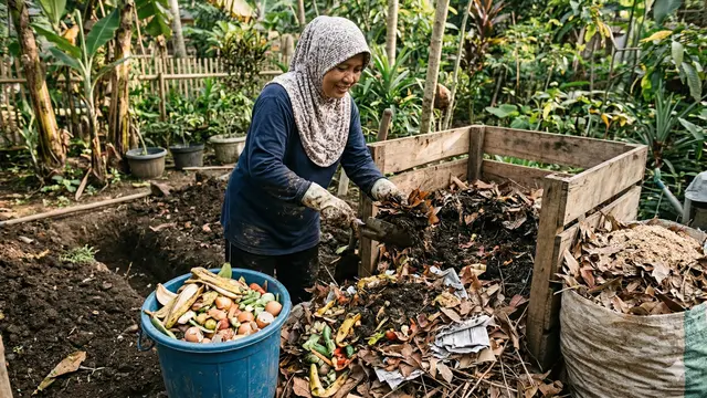 Cara Mengolah Sampah Dapur Jadi Pupuk Tanpa Bau (Foto: Gemini AI)