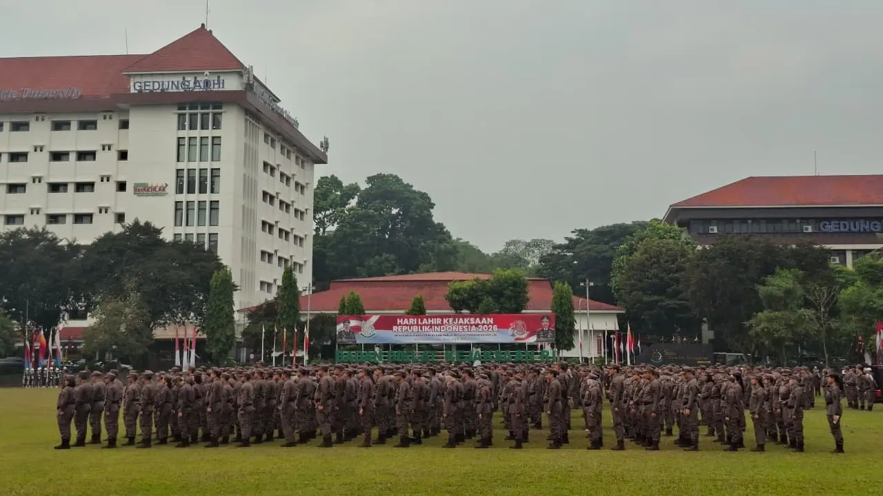 Upacara peringatan Hari Lahir ke-81 Kejaksaan Republik Indonesia di Balai Diklat Kejaksaan Ragunan, Jakarta Selatan.