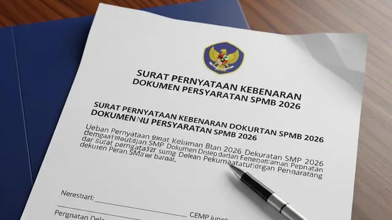 Surat Pernyataan Kebenaran Dokumen SPMB 2026 untuk Pendaftaran Sekolah