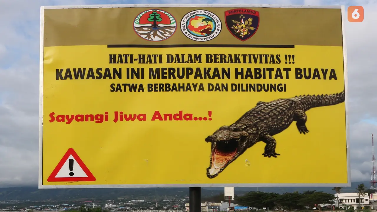papan imbauan kewaspadaan yang dipasang BKSDA Sulteng