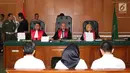 Suasana sidang lanjutan kasus dugaan penipuan penipuan dan penggelapan umrah First Travel yang menghadirkan lima orang saksi di PN Kota Depok, Senin (21/3). (Liputan6.com/Immanuel Antonius)