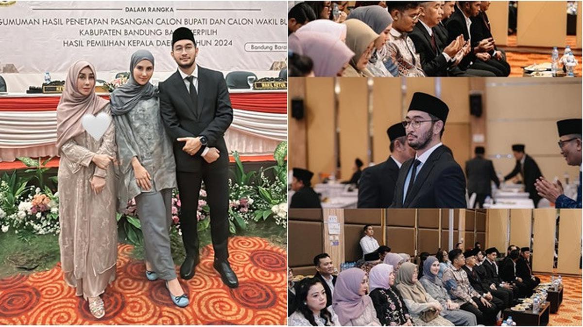 6 Potret Syahnaz dan Amy Qanita Dampingi Jeje Govinda di Penetapan Bupati Terpilih