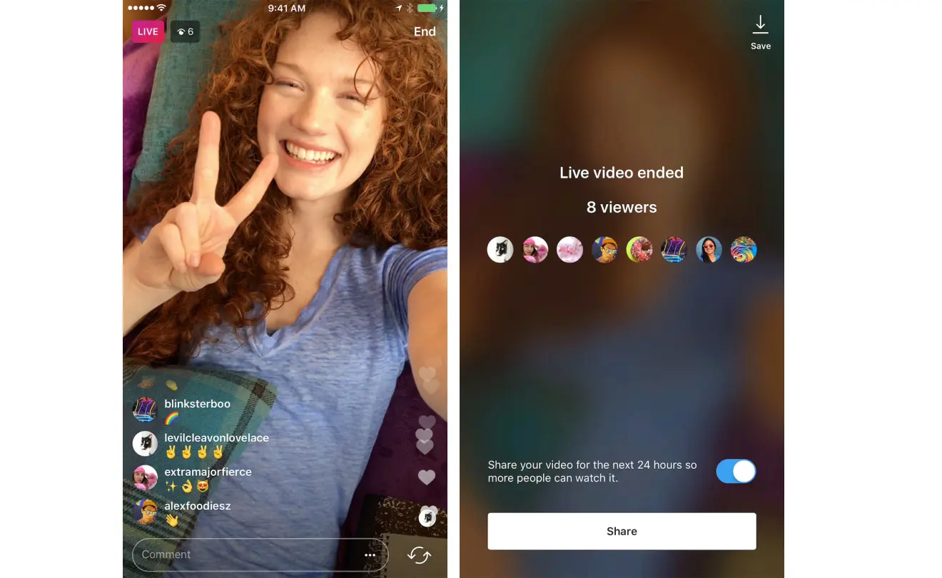 Tayangan Live Video di Instagram (Sumber: Instagram)