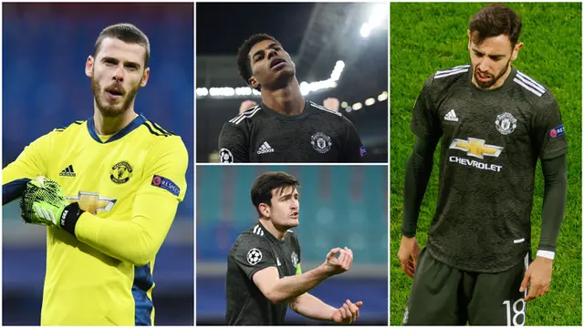 FOTO: Reaksi Skuat Manchester United Usai Didepak RB Leipzig dari Liga Champions