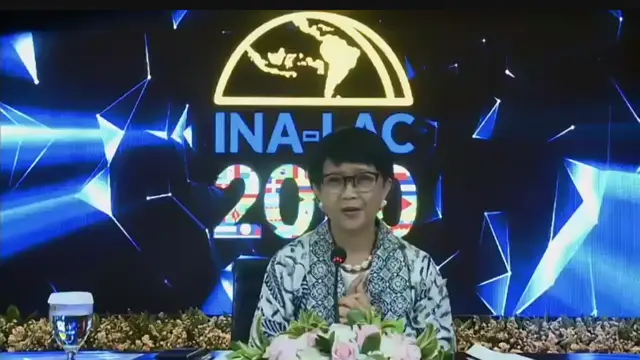 Menteri Luar Negeri Retno Marsudi dalam INA-LAC Business Forum 2020.