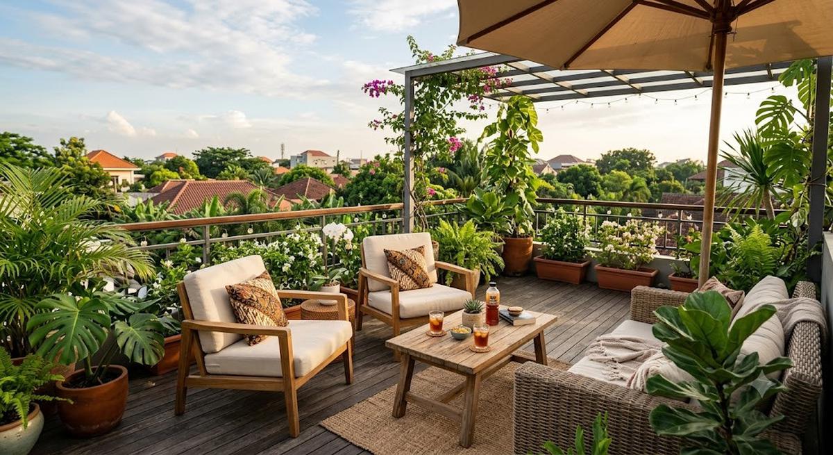 14 Area Duduk Outdoor ala Hotel, Inspirasi Ruang Santai Mewah di Rumah