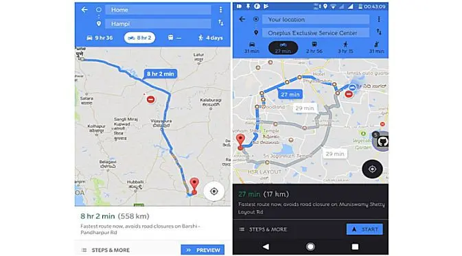 Google Maps kini punya fitur rute perjalanan untuk para pengendara motor (Foto: Android Police)