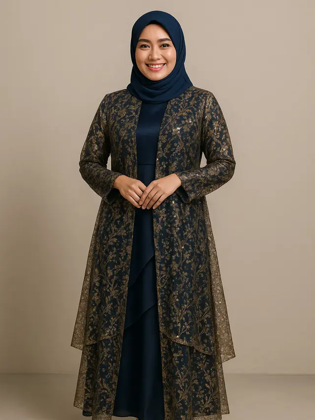 Model Outer Panjang Brokat Payet untuk Kondangan/Ilustrasi gambar AI