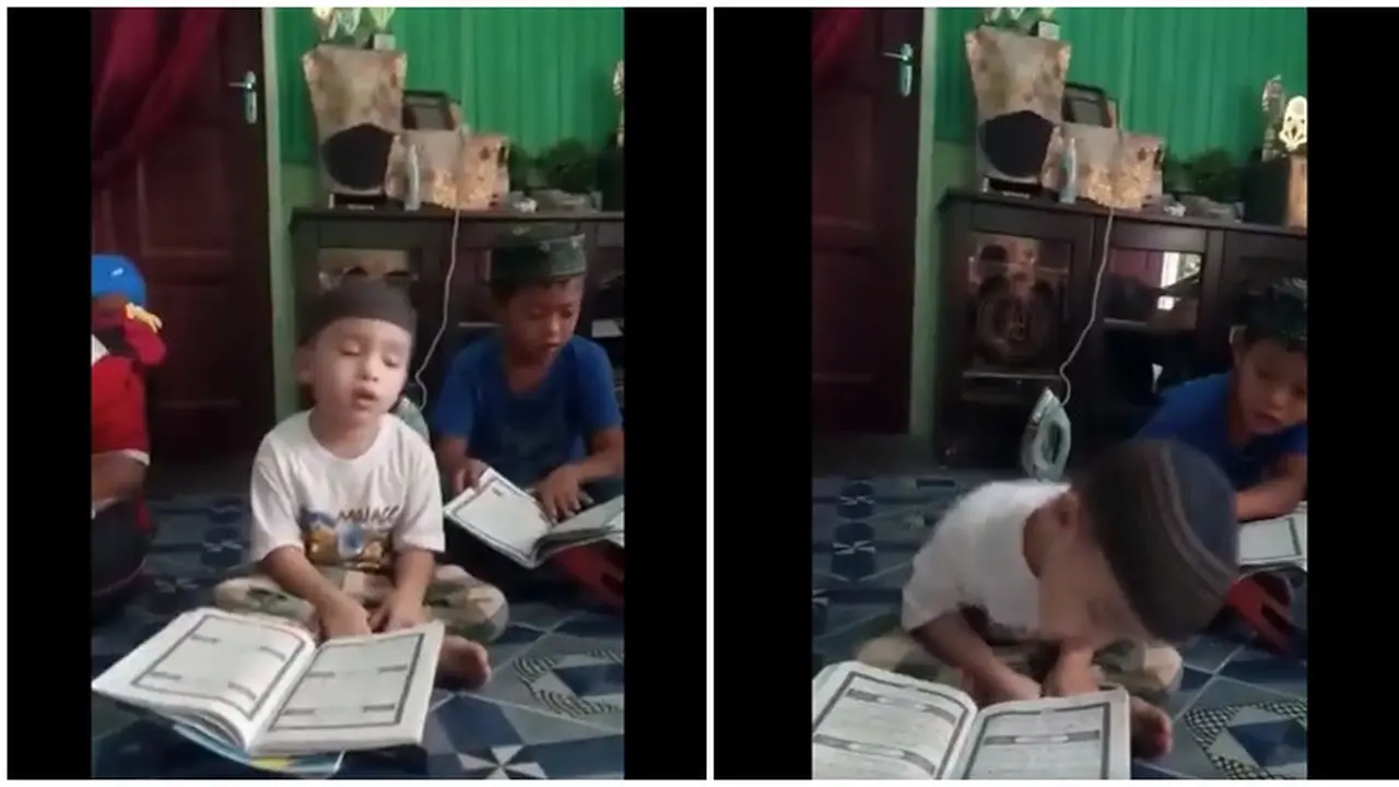 Tingkah Bocah Mengantuk Saat Ngaji Ini Bikin Tertawa
