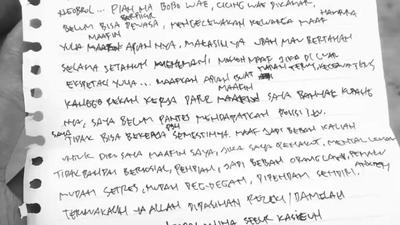 Surat Terakhir Kepala SPPG Sebelum Gantung Diri, Penuh Kesedihan