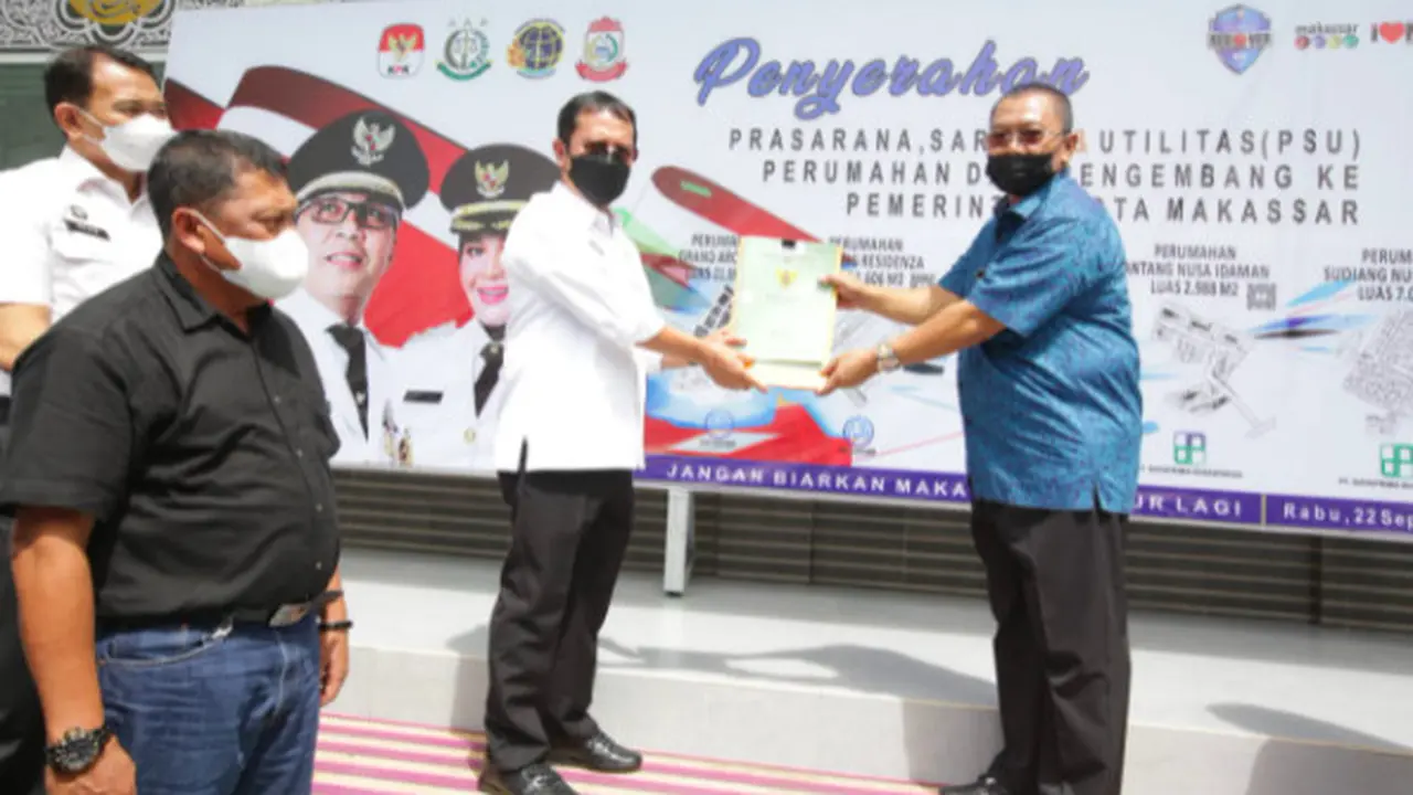 Pemkot Makassar terima penyerahan PSU senilah miliaran rupiah (Liputan6.com)