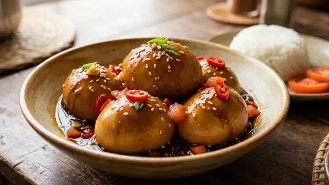 Resep Telur Rebus Bumbu Kecap Pedas dan Wijen