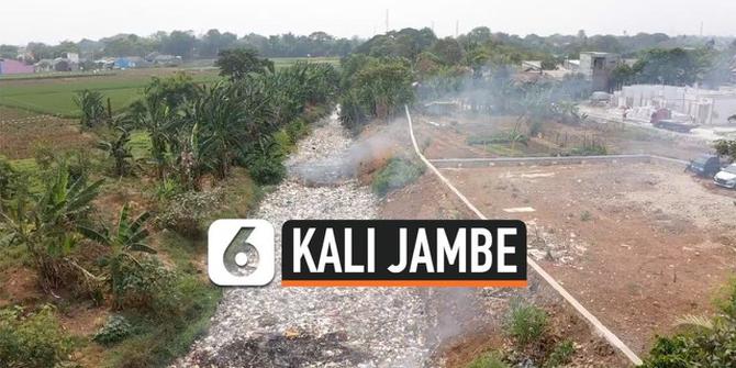 VIDEO: Tampak Udara Tumpukan Sampah di Kali Jambe