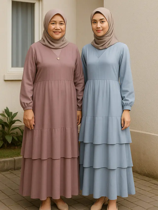 Gamis V Neck yang Cocok untuk Berbagai Usia (Foto: ChatGPT)
