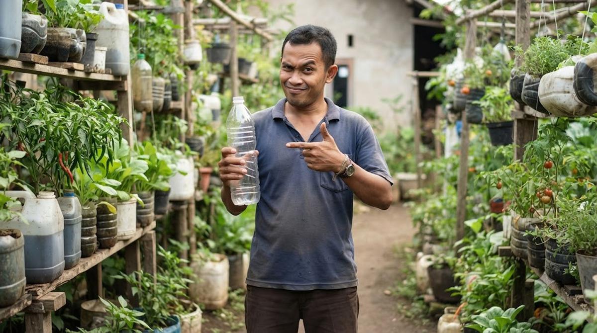 Menanam Cabai di Botol Plastik
