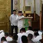 Sebelum melaksanakan salat tarawih, Wapres RI menyampaikan tausiahnya Masjid Agung Awwal Fathul Mubien, Kota Manado, Sulut, Rabu (3/4/2024).