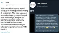 Kisah netizen saat UTBK (Sumber: Twitter/sbmptnfess)