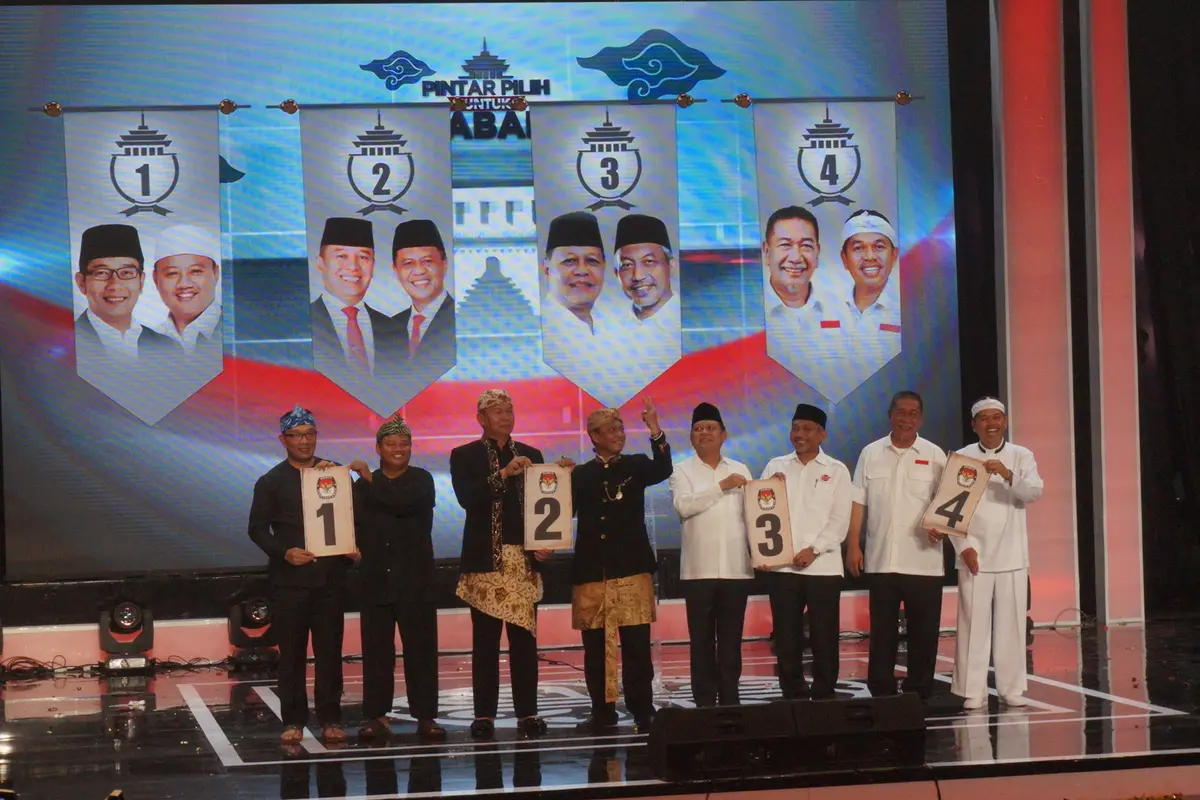Pengundian nomor urut empat paslon di Pilkada Jabar 2018