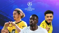 Liga Champions - Marcel Sabitzer, Ousmane Dembele, Jadon Sancho (Bola.com/Adreanus Titus)