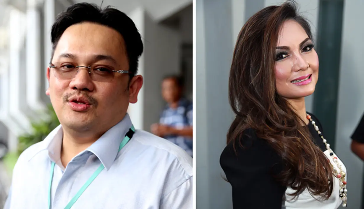 Nia Daniaty dan Farhat Abbas. Persoalan mantan pasutri ini masih belum selesai meski telah bercerai. Pada 10 Agustus 2015 Farhat mengajukan gugatan harta gono-gini terhadap Nia. (Andy Masela-Deki Prayoga/Bintang.com)